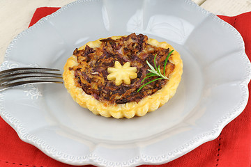 Image showing Mini quiche with trevisano chicory