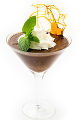 Image showing Chocolate mousse in a martini glass