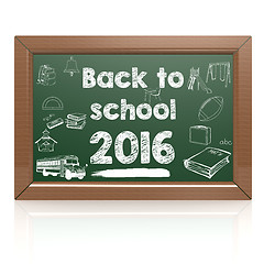 Image showing Back to school green blackboard