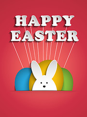 Image showing Happy Easter Rabbit Bunny on Pink Background