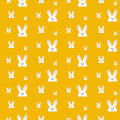 Image showing Happy Easter Rabbit Bunny Orange Seamless Background