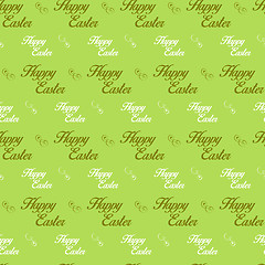 Image showing Happy Easter Letter Green Seamless Background