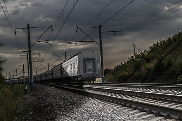 Image showing Last car of a train