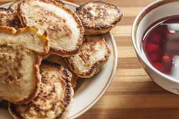 Image showing Pancakes with jam