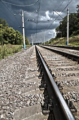 Image showing Rails and cross ties