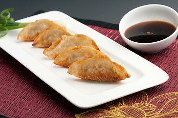 Image showing Pan Fried Thai Gyoza Dumplings