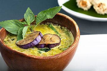 Image showing Green Curry with Eggplant