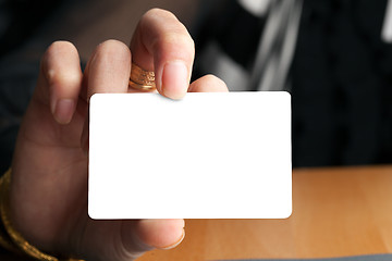 Image showing Hand Holding Blank Card