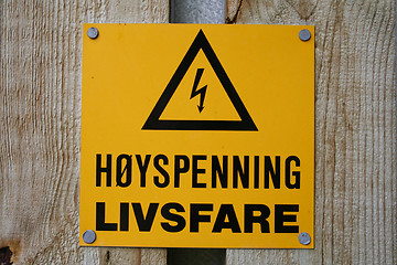 Image showing Høyspenning livsfare