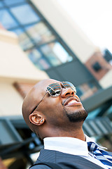 Image showing Handsome African American Business Man In the City