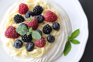 Image showing Dessert with berries