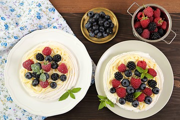 Image showing Dessert with berries