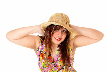 Image showing Happy girl with hat.