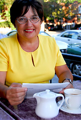 Image showing Mature woman reading