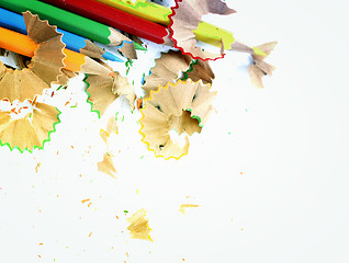 Image showing Pencils and wood shavings