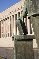 Image showing The Parliament building with the monument to K.J.Stahlberg, Hels