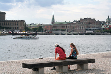 Image showing Embankment of Norrström river with the view of Royal Palace, St