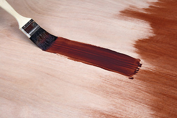 Image showing Paintbrush leaving a brush stroke