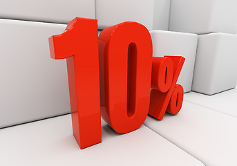 Image showing 3D red 10 percent