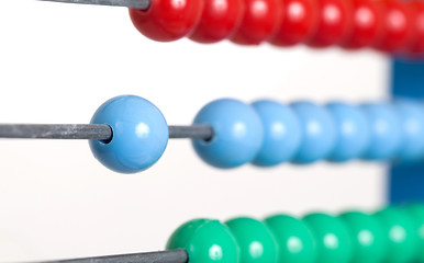 Image showing Close up colorful abacus, selective focus