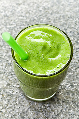 Image showing glass of green smoothie