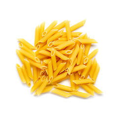 Image showing Raw italian penne rigate pasta isolated on white background