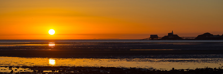 Image showing Mumbles sunrise panorama