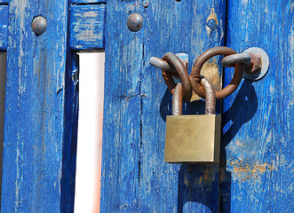 Image showing Blue Gate Lock