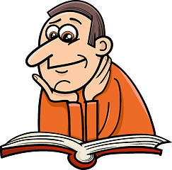 Image showing reader man cartoon illustration