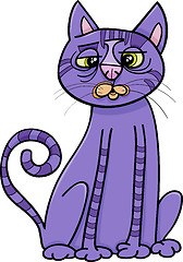 Image showing purple cross eyed cat cartoon