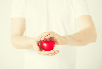 Image showing man hands with heart