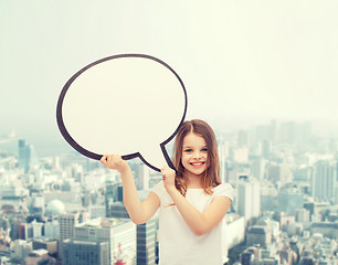 Image showing smiling little girl with blank text bubble