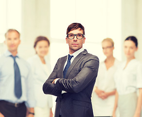 Image showing attractive buisnessman or teacher in glasses