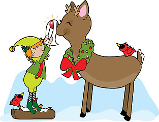 Image showing Elf and Rudolf