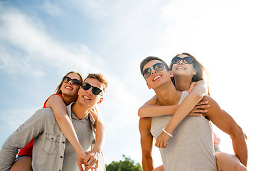 Image showing smiling couple having fun in city