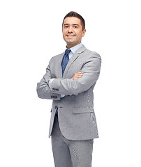 Image showing happy smiling businessman in suit