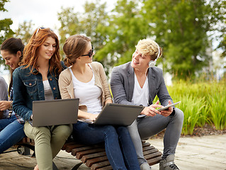 Image showing students or teenagers with laptop computers