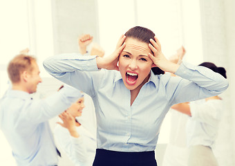 Image showing angry screaming businesswoman