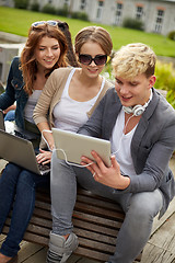 Image showing students or teenagers with laptop computers