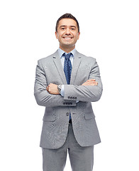 Image showing happy smiling businessman in suit