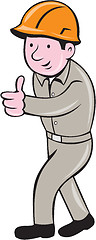 Image showing Builder Construction Worker Thumbs Up Cartoon