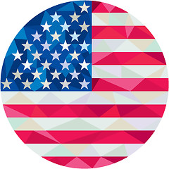 Image showing USA Flag Stars and Stripes Circle Low Polygon