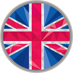 Image showing Union Jack UK GB Flag Circle Low Polygon