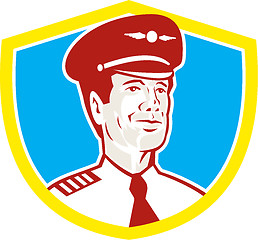 Image showing Aircraft Pilot Aviator Shield Retro