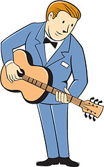 Image showing Musician Guitarist Standing Guitar Cartoon