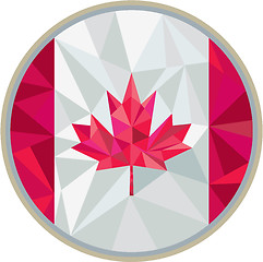 Image showing Canada Flag Icon Circle Low Polygon