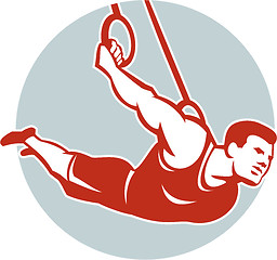 Image showing Crossfit Athlete Muscle-Up Gymnastics Ring Retro