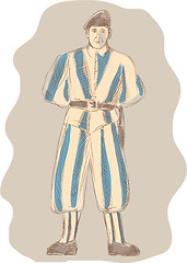 Image showing Swiss Guard Standing Sketch