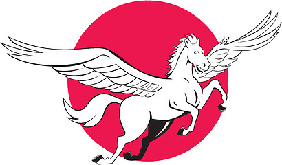 Image showing Pegasus Flying Horse Cartoon