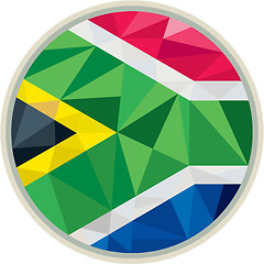 Image showing South Africa Flag Icon Circle Low Polygon